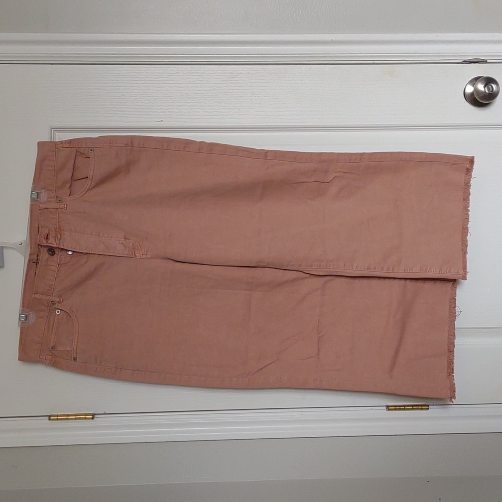 American Eagle high rise wide leg crop pink jeans